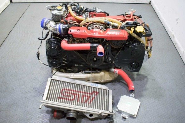 Compression Tested Low Mileage and Very Clean JDM 02-05 Subaru WRX STI Version 8 EJ207 Engine with VF37 Turbo for sale with
