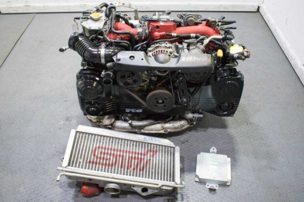 Clean and Compression Tested JDM EJ207 STI Engine with VF30 Single Scroll Turbo, Ecu, TMIC and Harness for Sale