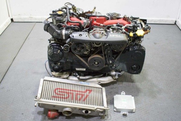 Clean and Compression Tested JDM EJ207 STI Engine with VF30 Single Scroll Turbo, Ecu, TMIC and Harness for Sale
