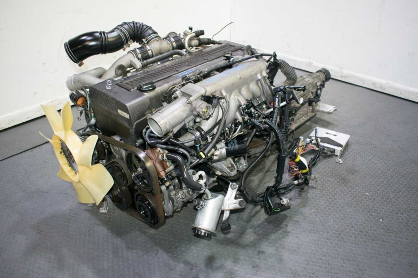 Used JDM 90-95 Toyota Soarer 1JZGTE Rear Sump Twin Turbo Non VVTi Engine fits Chaser Supra MKIII with Automatic Transmission, ECU - Image 2