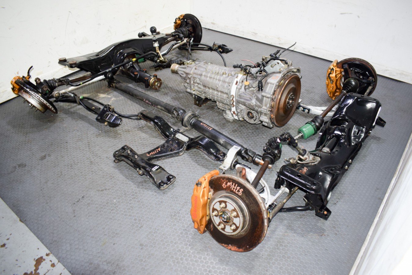 Used JDM Subaru Forester STI 6 Speed TY856WL4CC non DCCD Transmission Package with Brembo Calipers and R180 Differential For Sale. - Image 13
